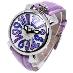 Gaga Milano Manure 40 Watches Silver/purple Stainless Steel/leather